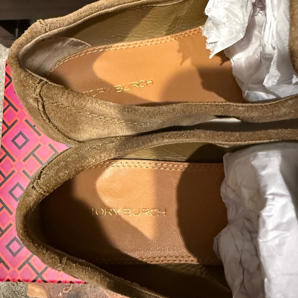 Tory Burch Brown Suede Ballet Loafers - Picture 8 of 8